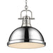 Duncan Large Pendant with Chain in Pewter