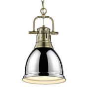 Duncan Small Pendant with Chain in Aged Brass