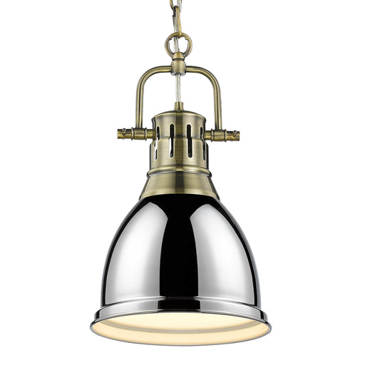 Duncan Small Pendant with Chain in Aged Brass