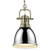 Duncan Small Pendant with Chain in Aged Brass