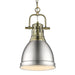 Duncan Small Pendant with Chain in Aged Brass