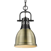 Duncan Small Pendant with Chain in Matte Black