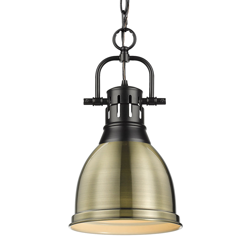 Duncan Small Pendant with Chain in Matte Black