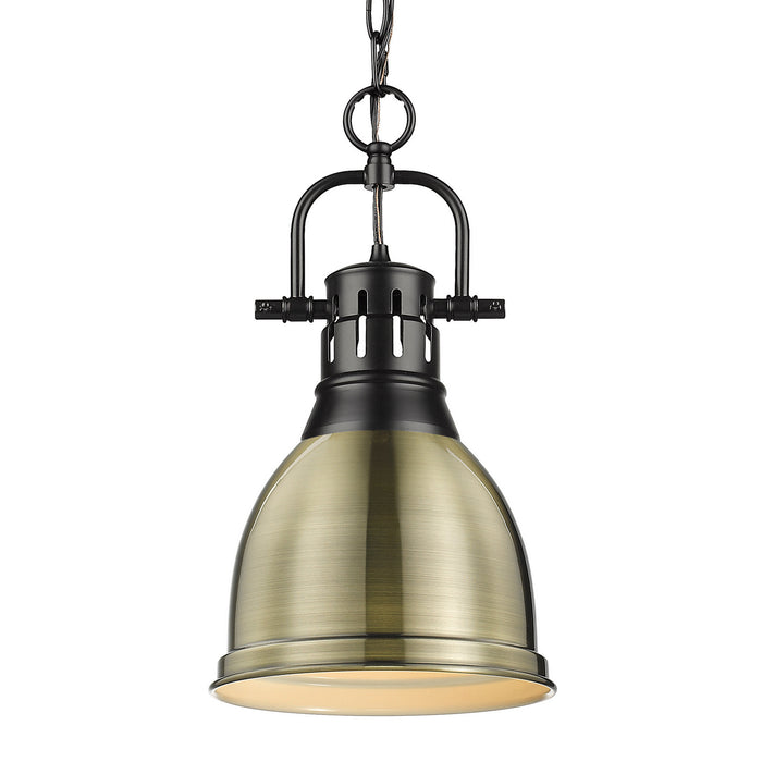 Duncan Small Pendant with Chain in Matte Black