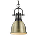 Duncan Small Pendant with Chain in Matte Black
