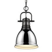 Duncan Small Pendant with Chain in Matte Black