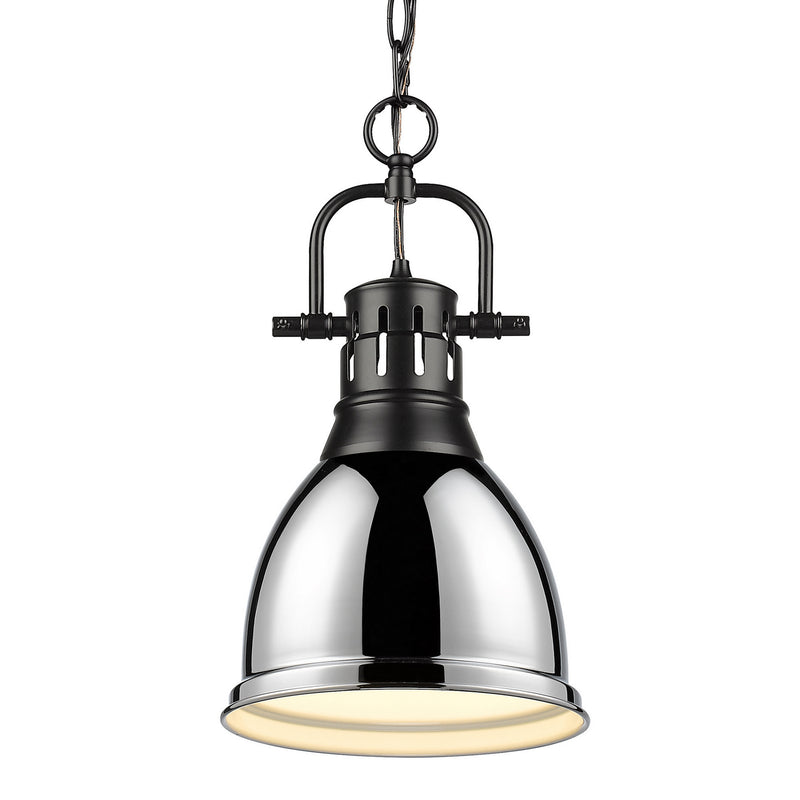Duncan Small Pendant with Chain in Matte Black
