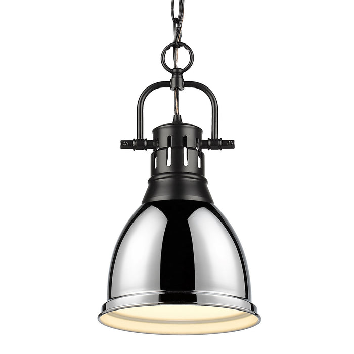Duncan Small Pendant with Chain in Matte Black