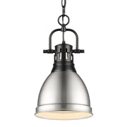 Duncan Small Pendant with Chain in Matte Black