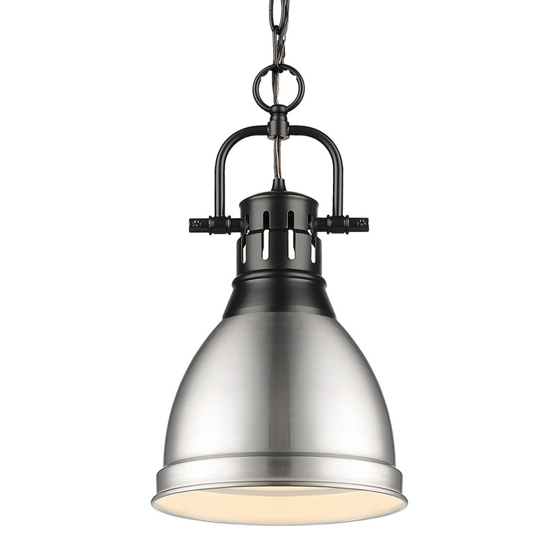 Duncan Small Pendant with Chain in Matte Black