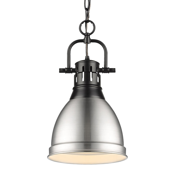 Duncan Small Pendant with Chain in Matte Black
