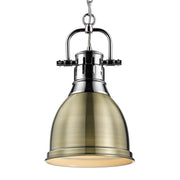 Duncan Small Pendant with Chain in Chrome
