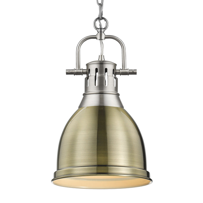 Duncan Small Pendant with Chain in Pewter
