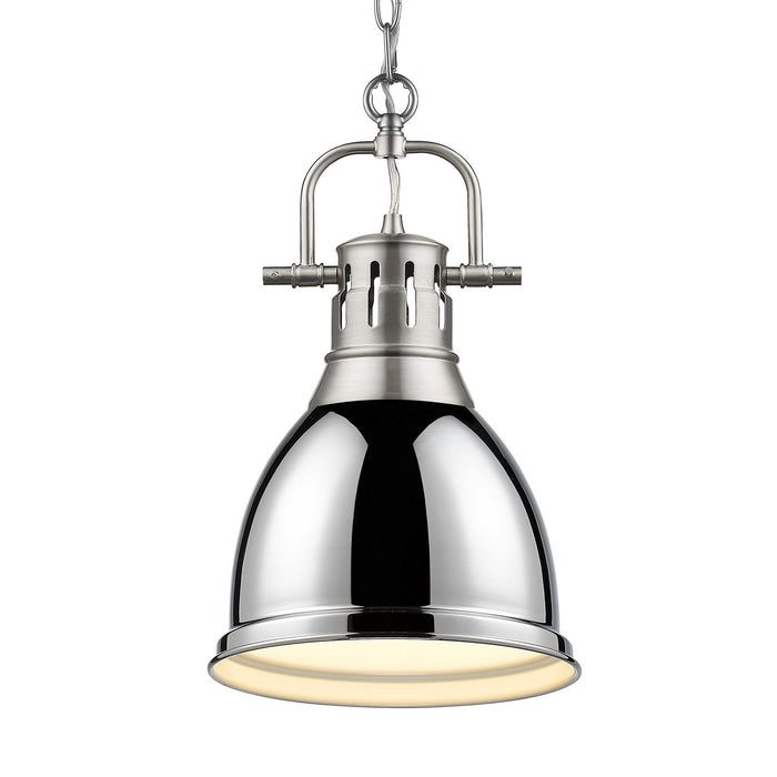 Duncan Small Pendant with Chain in Pewter