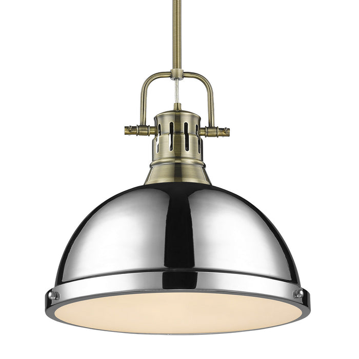 Duncan Large Pendant with Rod in Aged Brass