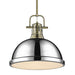 Duncan Large Pendant with Rod in Aged Brass