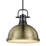 Duncan Large Pendant with Rod in Matte Black