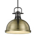 Duncan Large Pendant with Rod in Matte Black