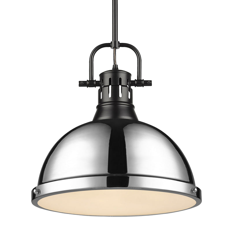 Duncan Large Pendant with Rod in Matte Black