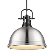 Duncan Large Pendant with Rod in Matte Black