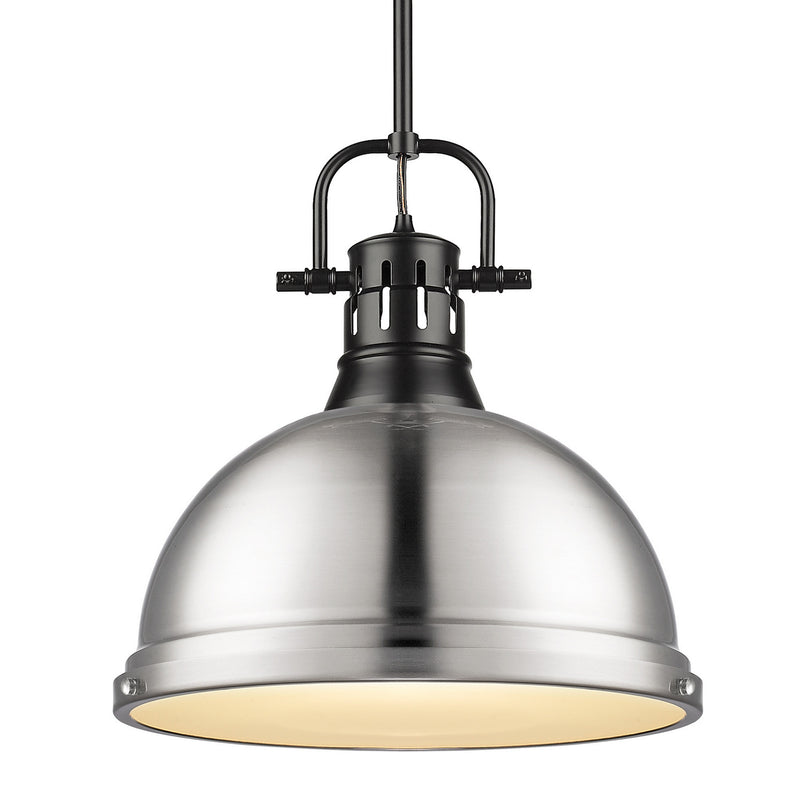Duncan Large Pendant with Rod in Matte Black