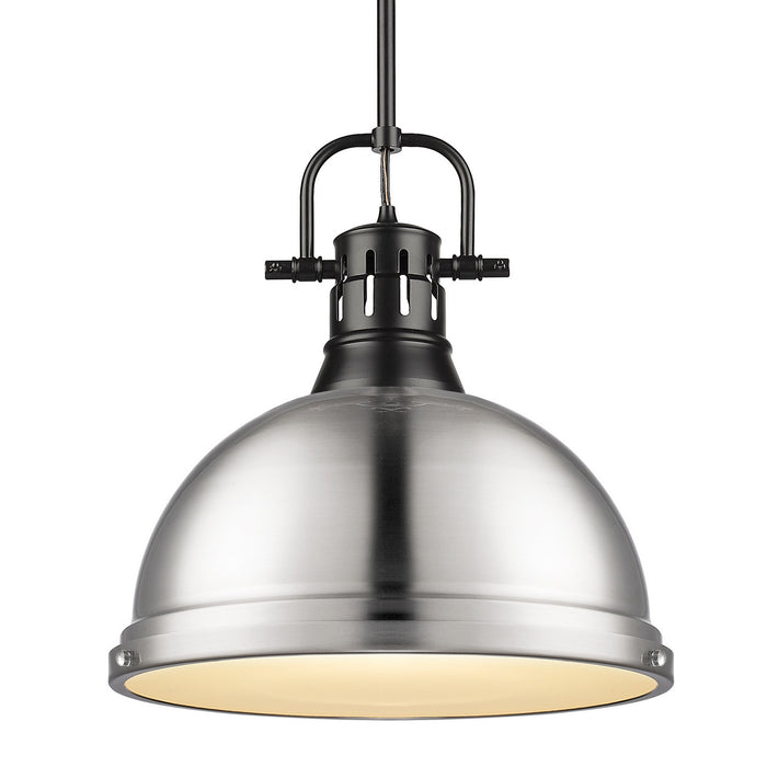 Duncan Large Pendant with Rod in Matte Black