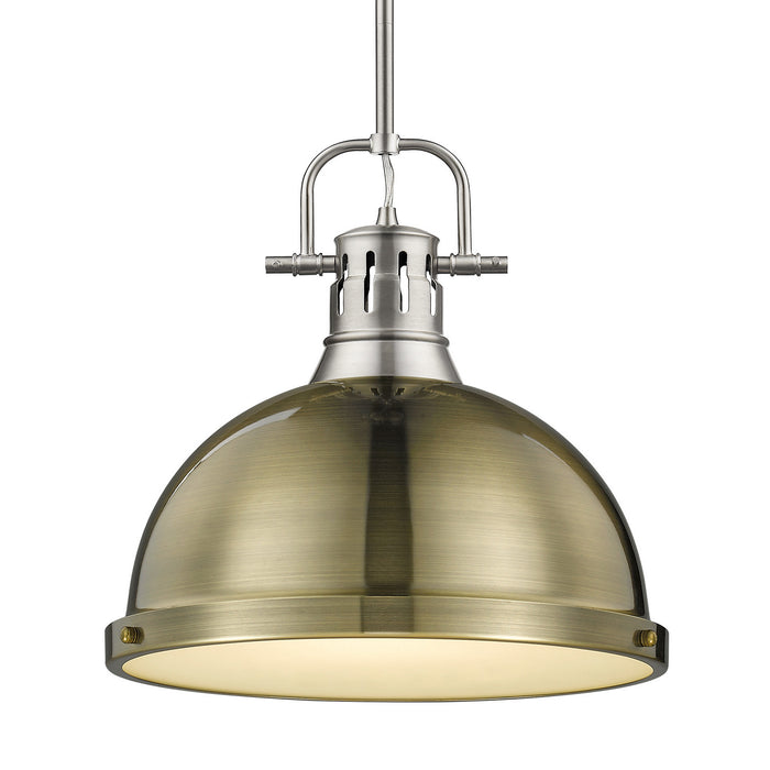 Duncan Large Pendant with Rod in Pewter