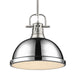 Duncan Large Pendant with Rod in Pewter
