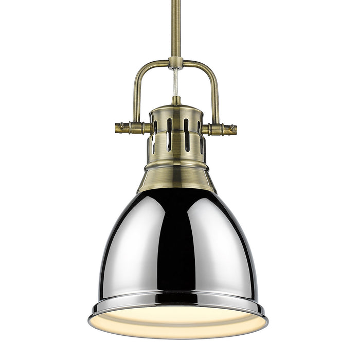 Duncan Small Pendant with Rod in Aged Brass