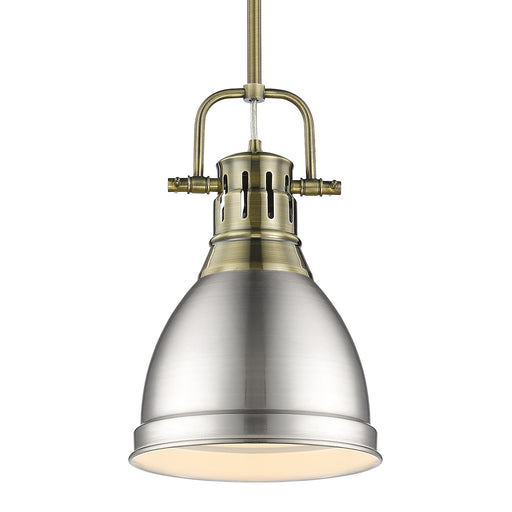 Duncan Small Pendant with Rod in Aged Brass