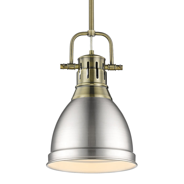 Duncan Small Pendant with Rod in Aged Brass