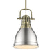 Duncan Small Pendant with Rod in Aged Brass