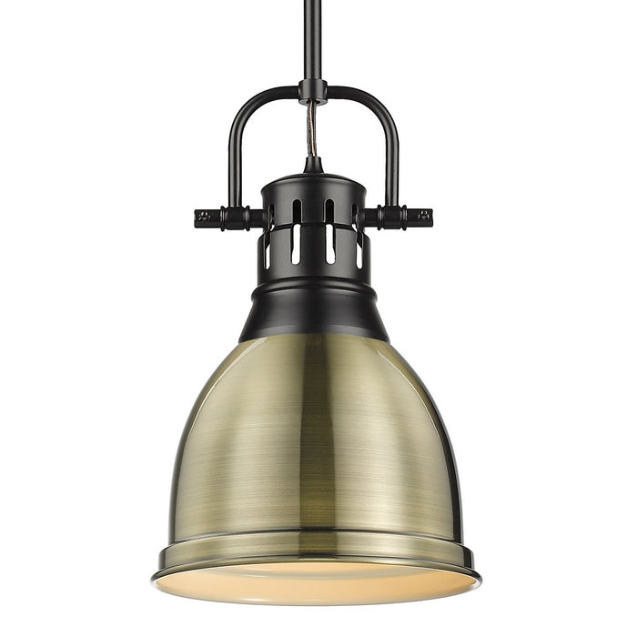 Duncan Small Pendant with Rod in Matte Black