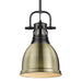 Duncan Small Pendant with Rod in Matte Black