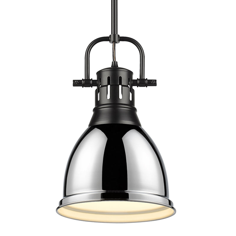 Duncan Small Pendant with Rod in Matte Black