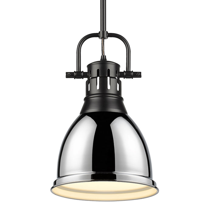 Duncan Small Pendant with Rod in Matte Black
