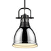 Duncan Small Pendant with Rod in Matte Black