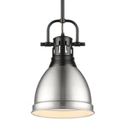 Duncan Small Pendant with Rod in Matte Black