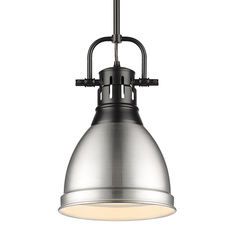 Duncan Small Pendant with Rod in Matte Black