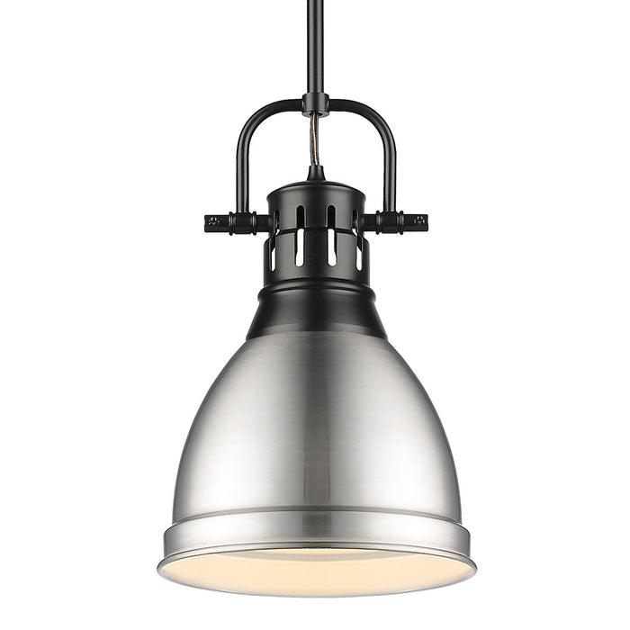 Duncan Small Pendant with Rod in Matte Black