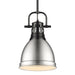 Duncan Small Pendant with Rod in Matte Black