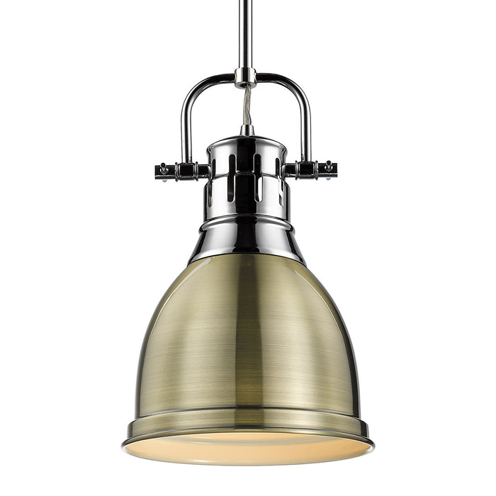 Duncan Small Pendant with Rod in Chrome
