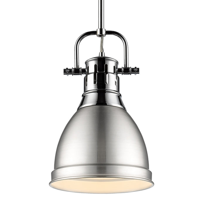Duncan Small Pendant with Rod in Chrome