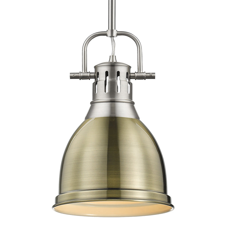 Duncan Small Pendant with Rod in Pewter