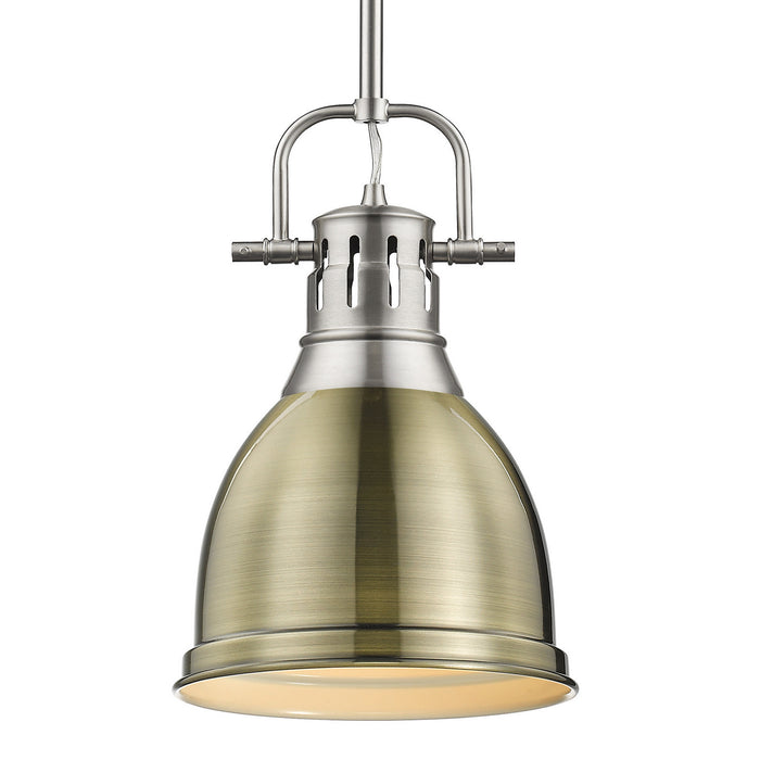Duncan Small Pendant with Rod in Pewter