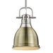 Duncan Small Pendant with Rod in Pewter