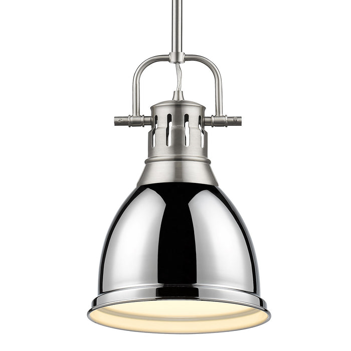 Duncan Small Pendant with Rod in Pewter