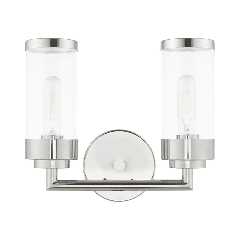 Hillcrest 2-Light Bath Vanity Light in Polished Chrome