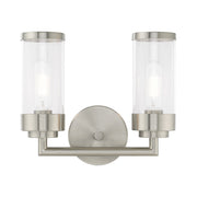 Hillcrest 2-Light Bath Vanity Light in Brushed Nickel