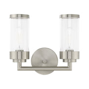 Hillcrest 2-Light Bath Vanity Light in Brushed Nickel